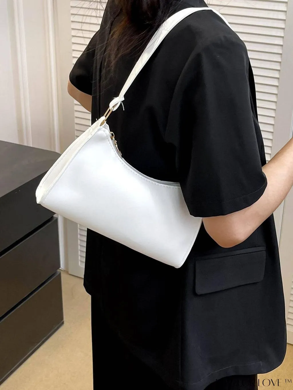 BagForLove - Sleek Patent Leather Baguette Handbag