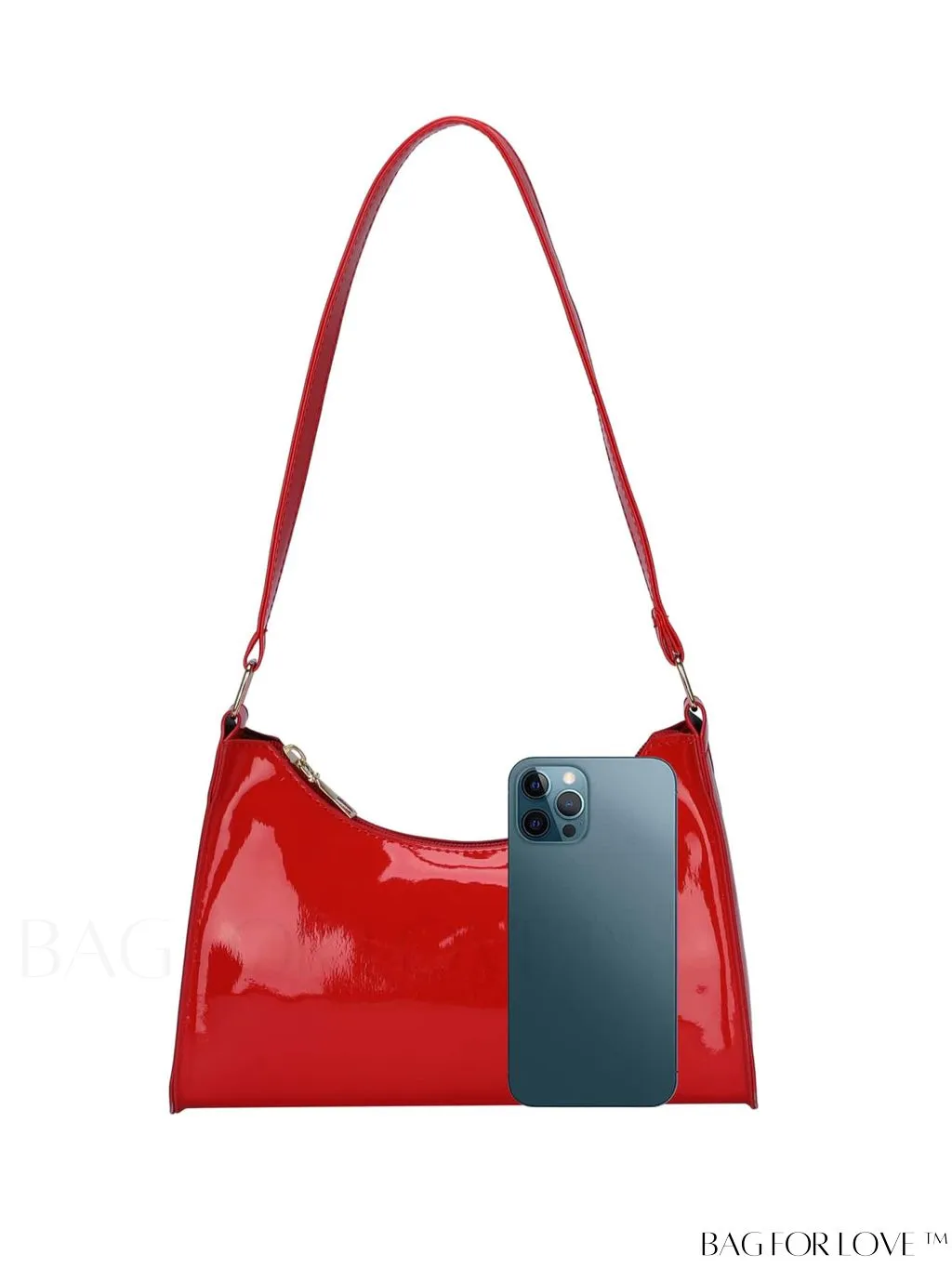 BagForLove - Sleek Patent Leather Baguette Handbag