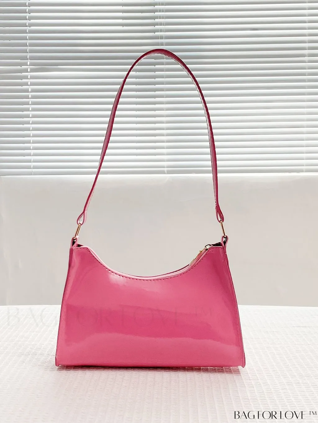 BagForLove - Sleek Patent Leather Baguette Handbag
