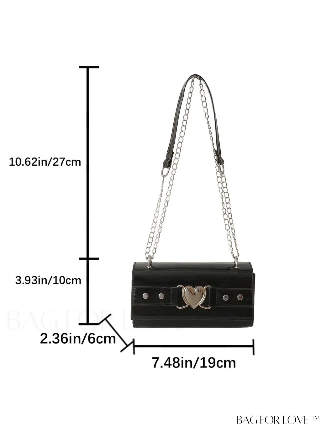 BagForLove - Stylish Mini Crossbody Bag - Sleek Flap Design with Metallic Chain Strap