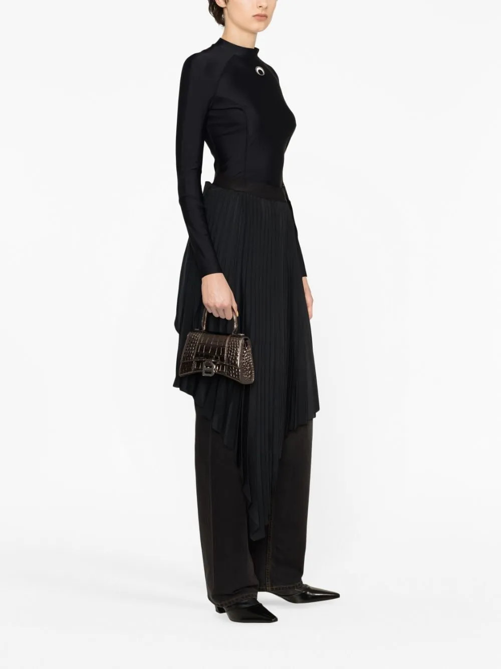 Balenciaga Hourglass Small Leather Top Handle Bag