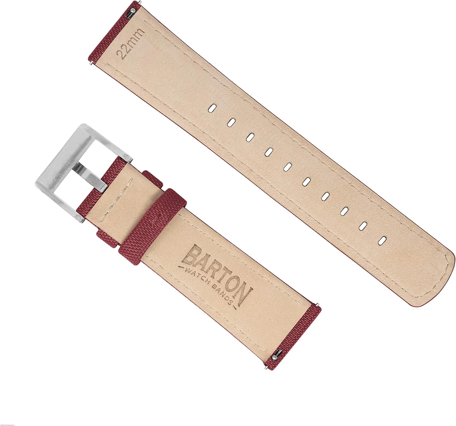 BARTON Sailcloth Quick Release Premium Nylon Weave Choice of Color and Width 18mm, 19mm, 20mm, 21mm, 22mm, 23mm, 24mm
