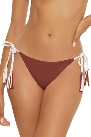 BECCA Modern Edge Tie Side Bikini Bottom, Cheeky Coverage, Swimwear Separates for Women