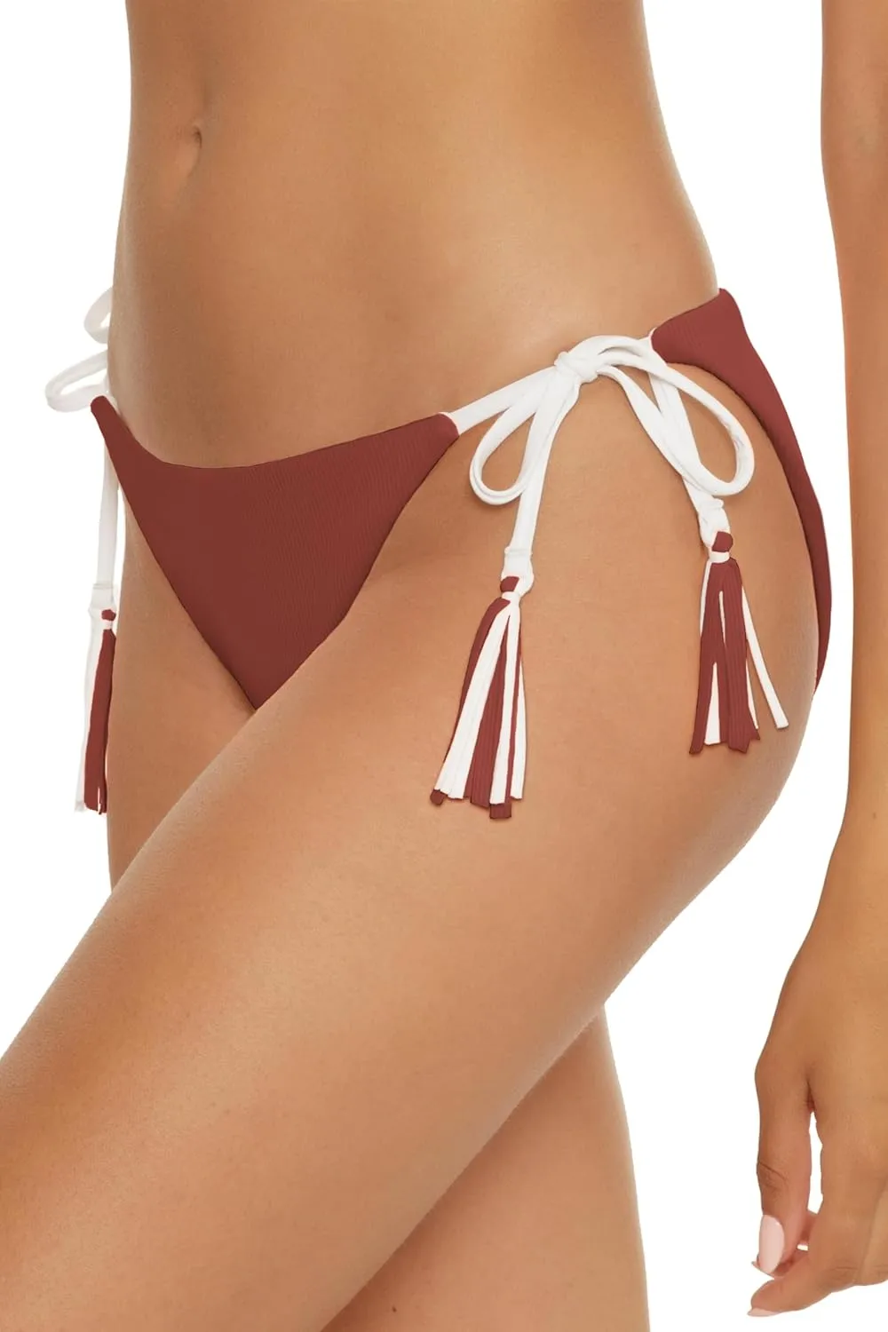 BECCA Modern Edge Tie Side Bikini Bottom, Cheeky Coverage, Swimwear Separates for Women