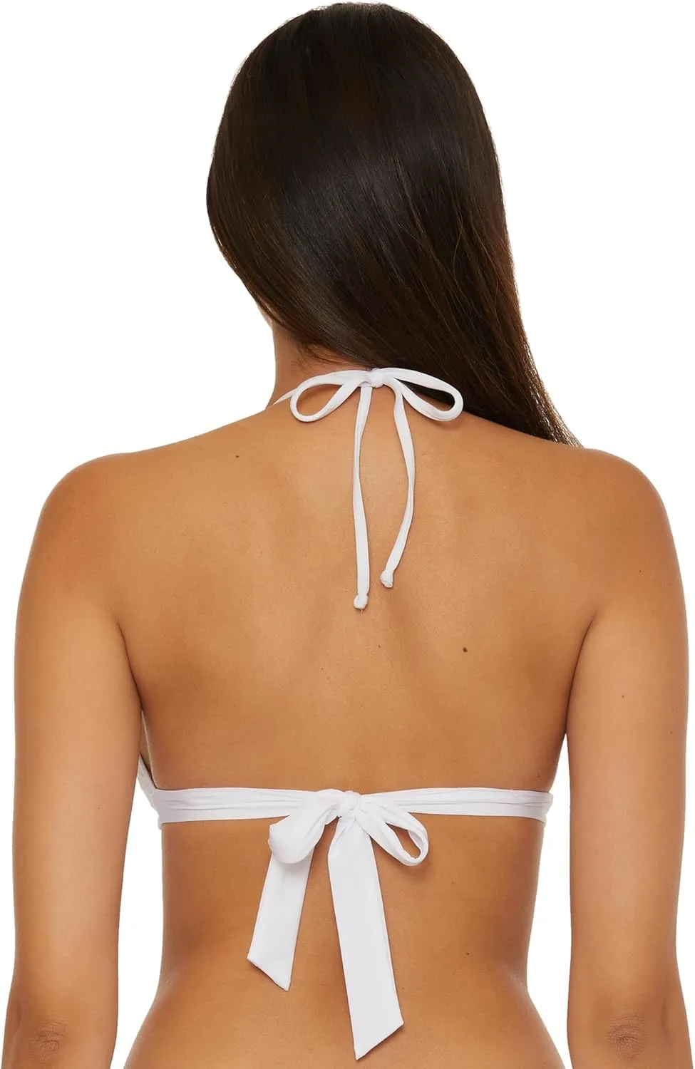 BECCA Women's Colette Banded Bikini Top, Adjustable, Tie Back, Swimwear Separates