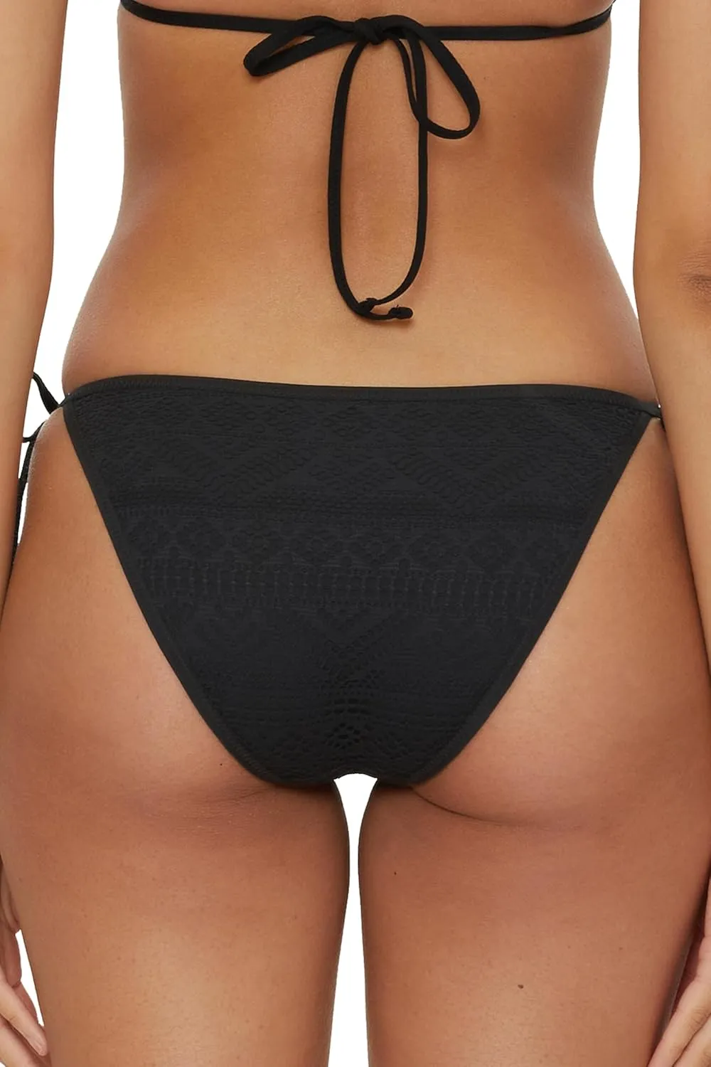 BECCA Women's Color Code Tie Side Bikini Bottom, Cheeky Coverage, Swimwear Separates