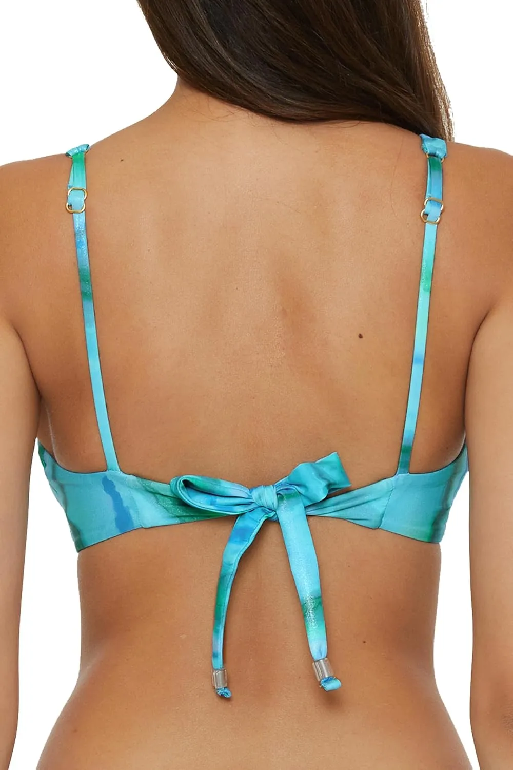 BECCA Women's Solar Energy Knot Bra Bikini Top, Adjustable, Tie Back, Swimwear Separates