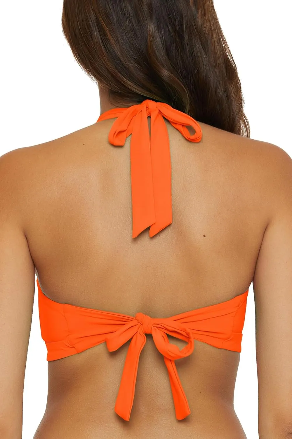 BECCA Women's Standard Baja Mar Bandeau Bikini Top, Adjustable, Tie Back, Swimwear Separates