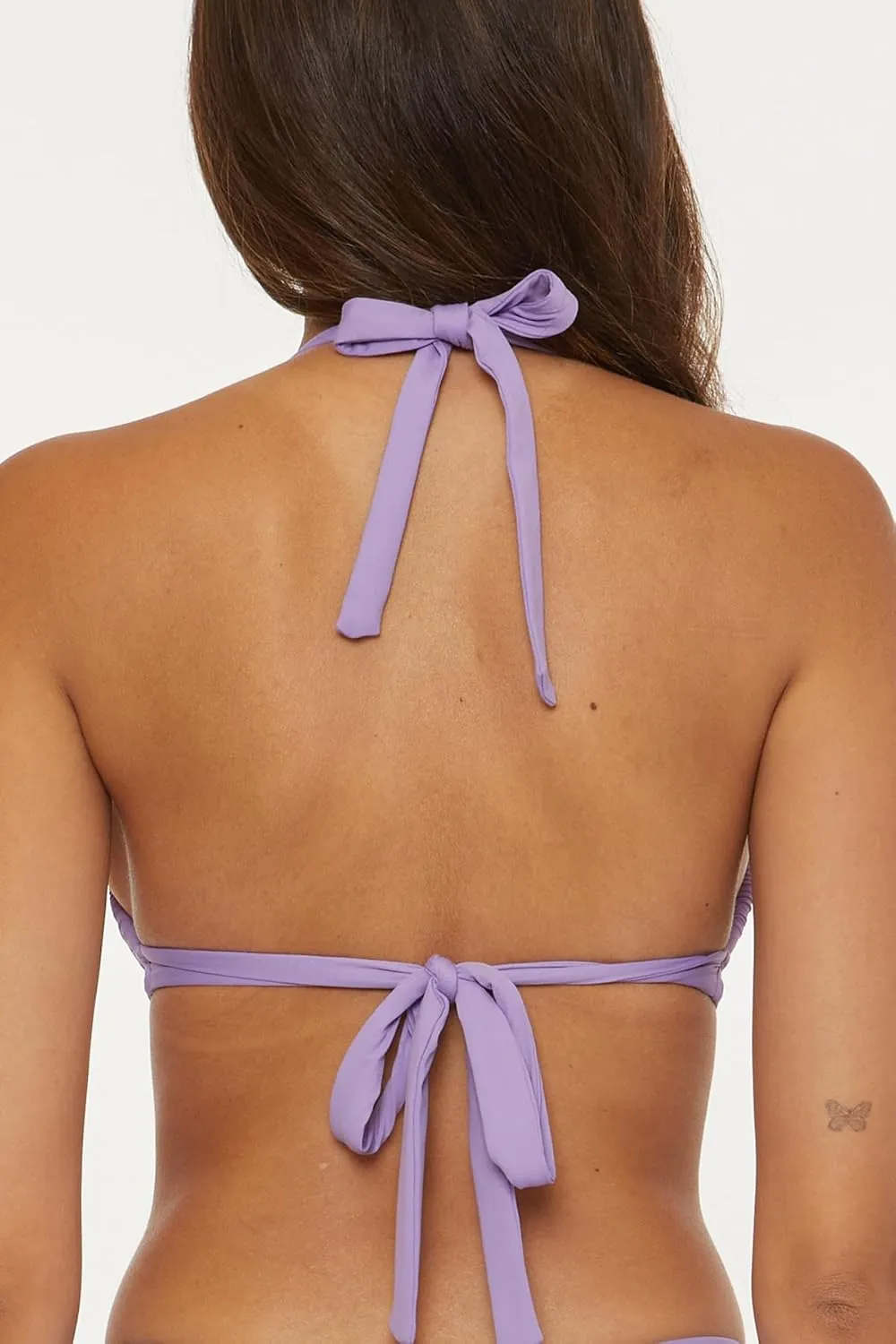 BECCA Women's Standard Color Code Shirred Bikini Top, Adjustable, Tie Back, Swimwear Separates