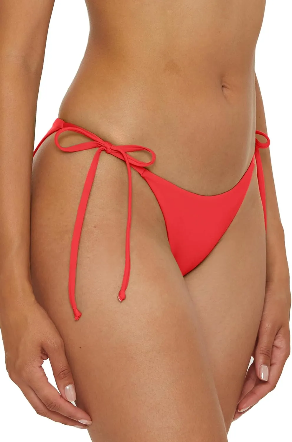 BECCA Women's Standard Color Code Tie Side Bikini Bottom, Cheeky Coverage, Swimwear Separates