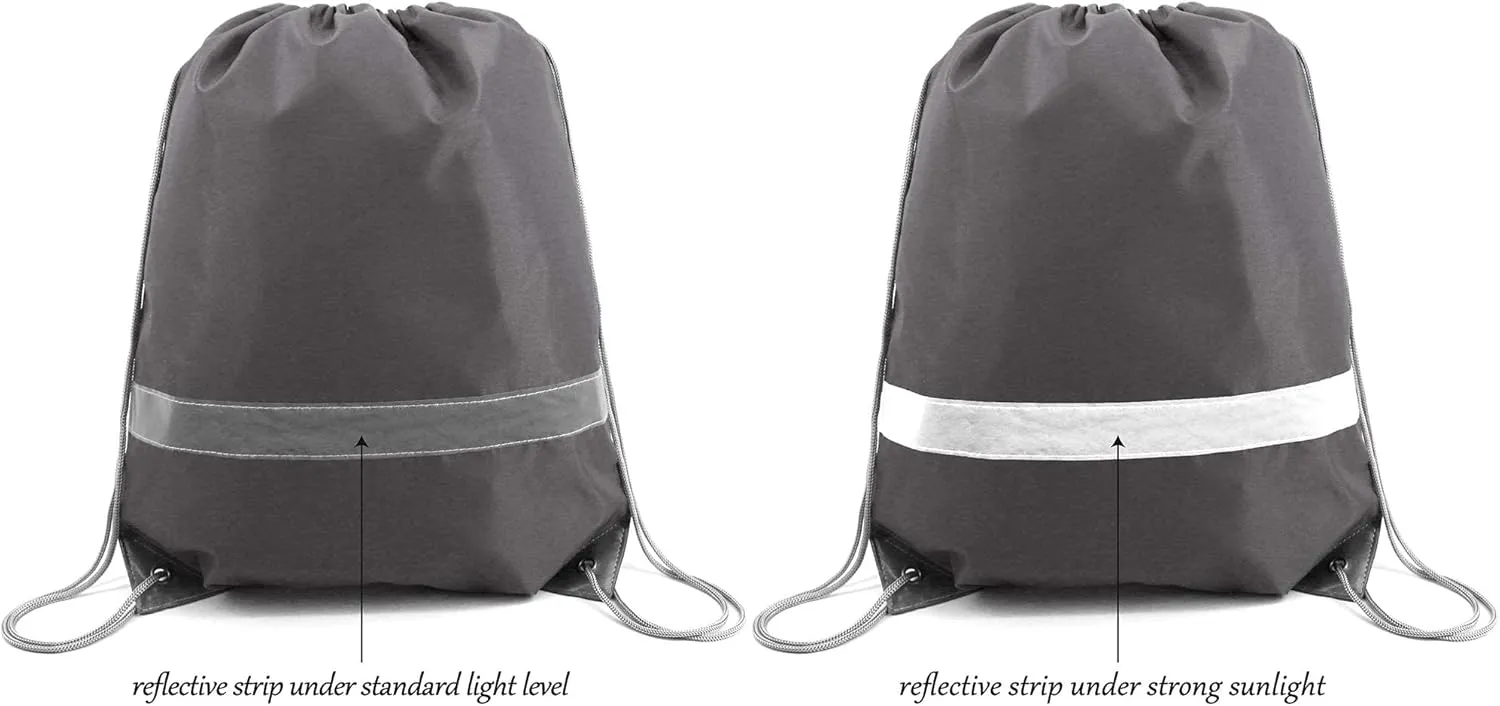 BeeGreen Drawstring Backpack Bags 20,30,50 Packs Reflective String Bags for Gym Sport Trip Cinch Sack DIY for Women Men