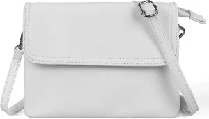 befen Genuine Leather Small Crossbody Bags for Women Cell Phone Bag Cross Body Purses,Silver Zipper