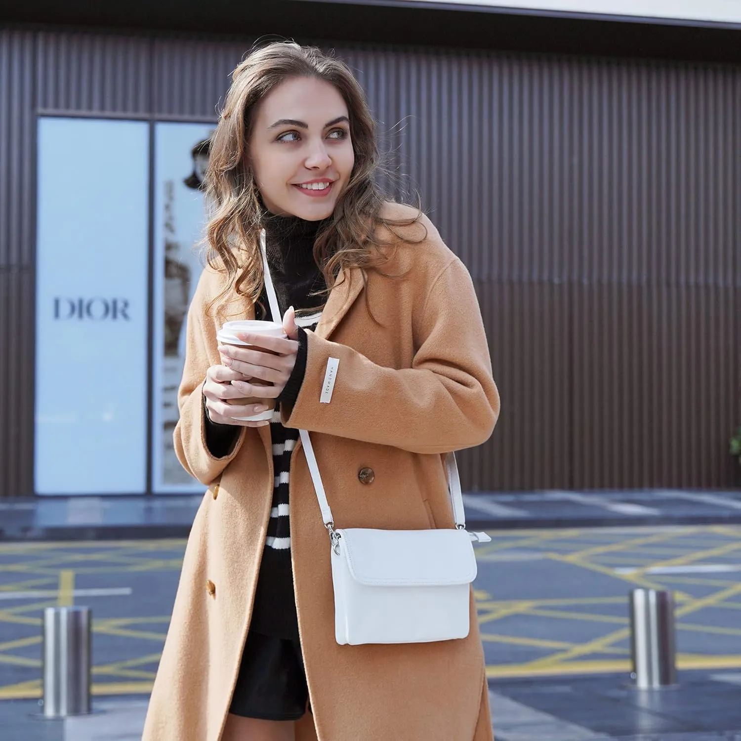 befen Genuine Leather Small Crossbody Bags for Women Cell Phone Bag Cross Body Purses,Silver Zipper
