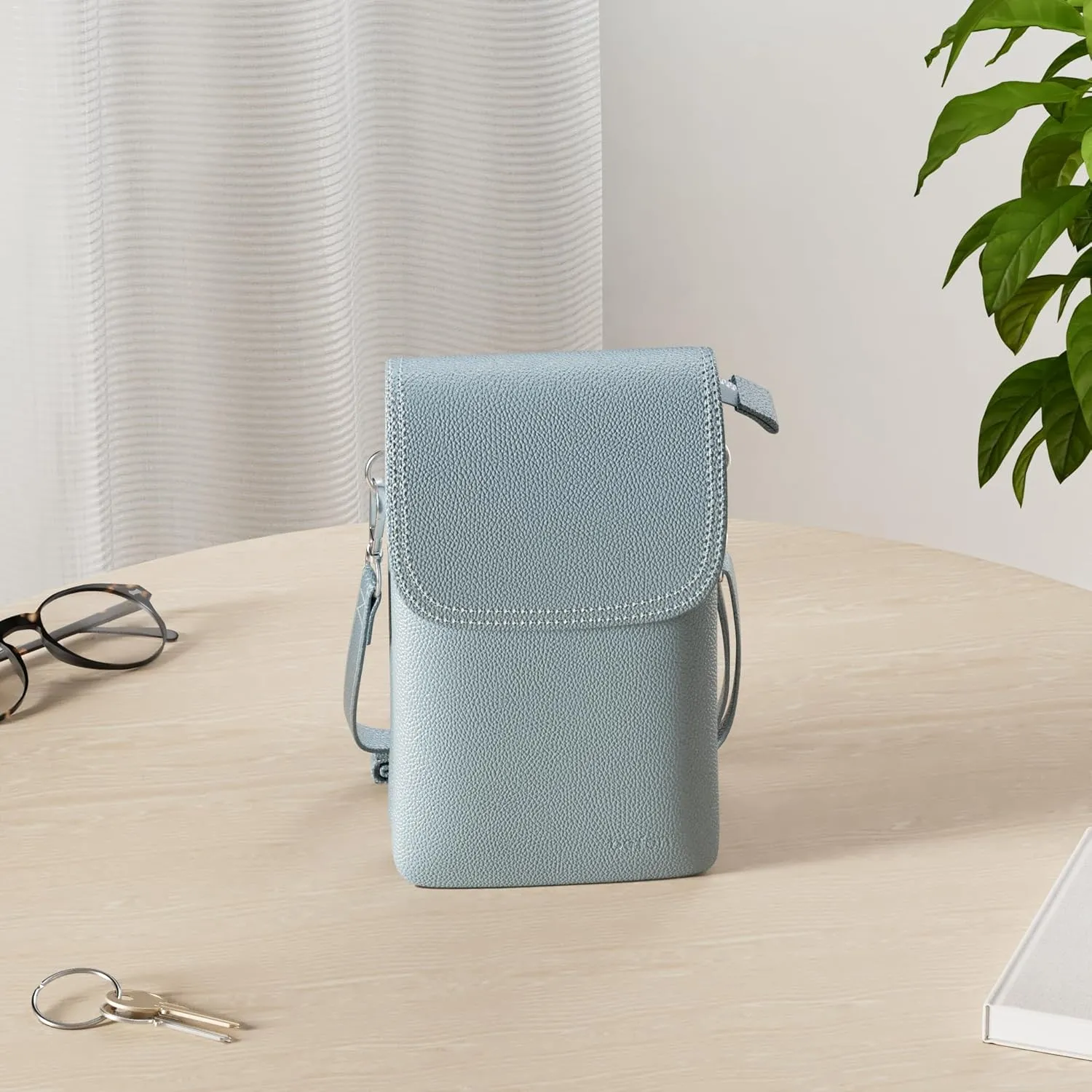 befen Genuine Leather Small Crossbody Bags for Women Cell Phone Bag Cross Body Purses,Silver Zipper