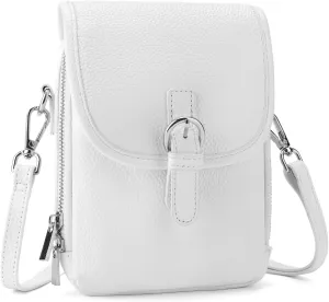 befen Genuine Leather Small Crossbody Bags for Women Cross Body Bag Purses Cell Phone Purse for Travel with RFID Card Slots