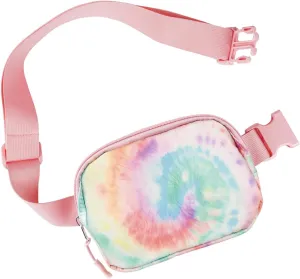 Belt Bag Waist Fanny Pack Crossbody Bags Cute Small Travel Essential Birthday Christmas Gift for Women Trendy Teen Girl Kids Daughter Sister Her Preppy Girly Stuff，Tie Dye Rainbow