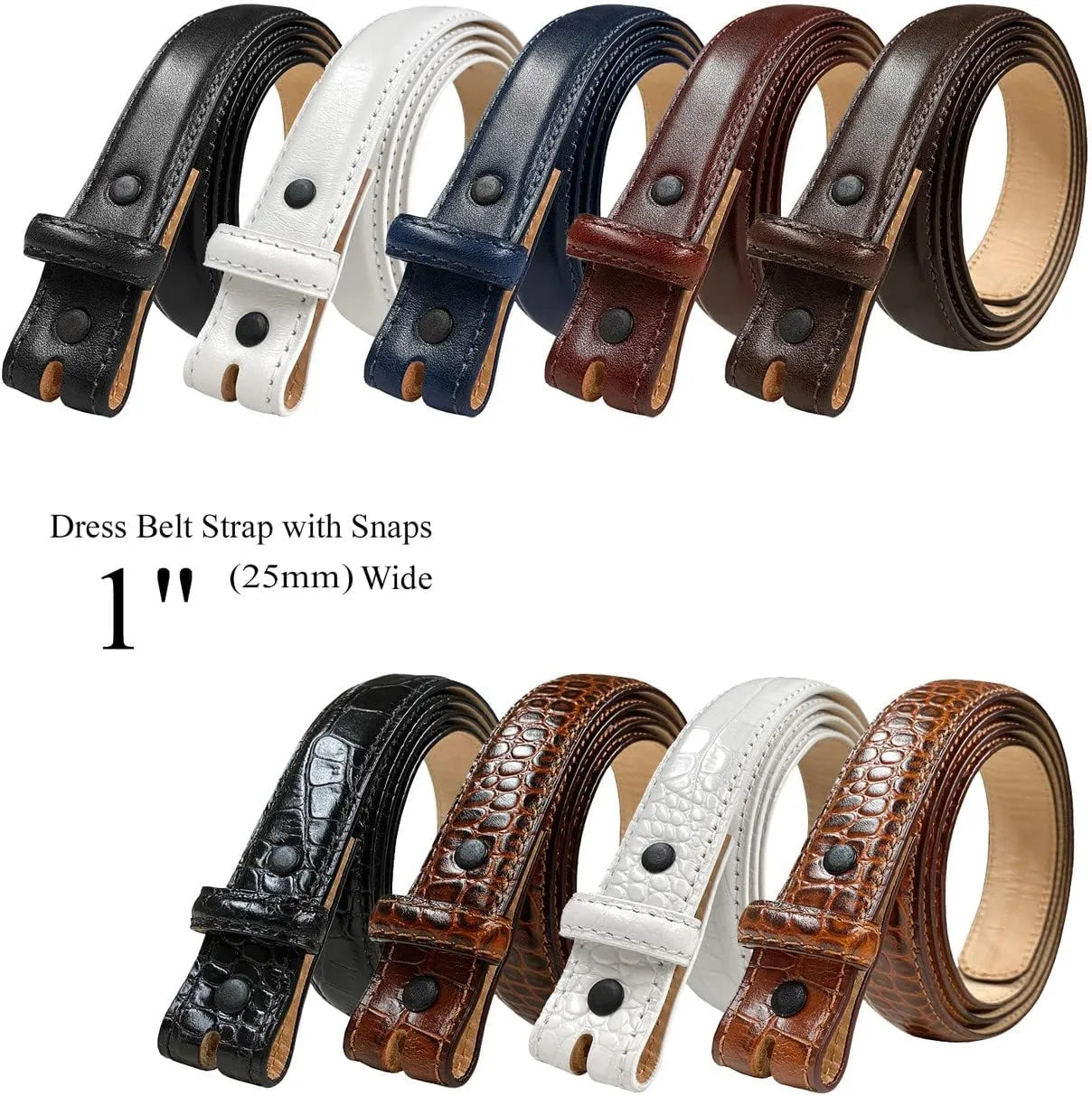 Belts.com Cowhide Full-Grain Genuine Leather Dress Belt Strap,1''(25mm)&1-1/8"(30mm)&1-1/4"(32mm) Wide