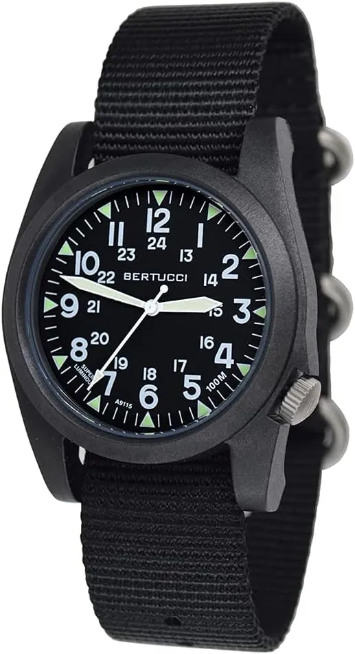 BERTUCCI 13350 Men's Watch A-3P Sportsman Vintage Field Black Band Black Dial - See More at: http://timemachineplus.com/products/bertucci-13350-mens-watch#sthash.Xq7cPZbM.dpuf