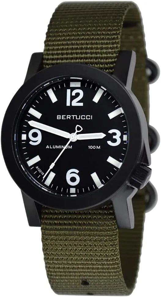 Bertucci A-6a Experior - Black Dial Black Case Forest Nylon