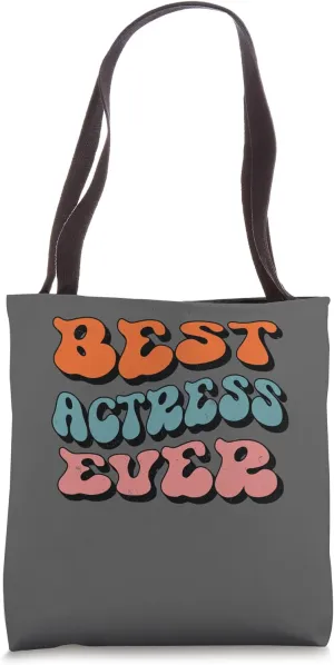 Best Actress Ever, Distressed Retro Groovy Actress Squad Tote Bag