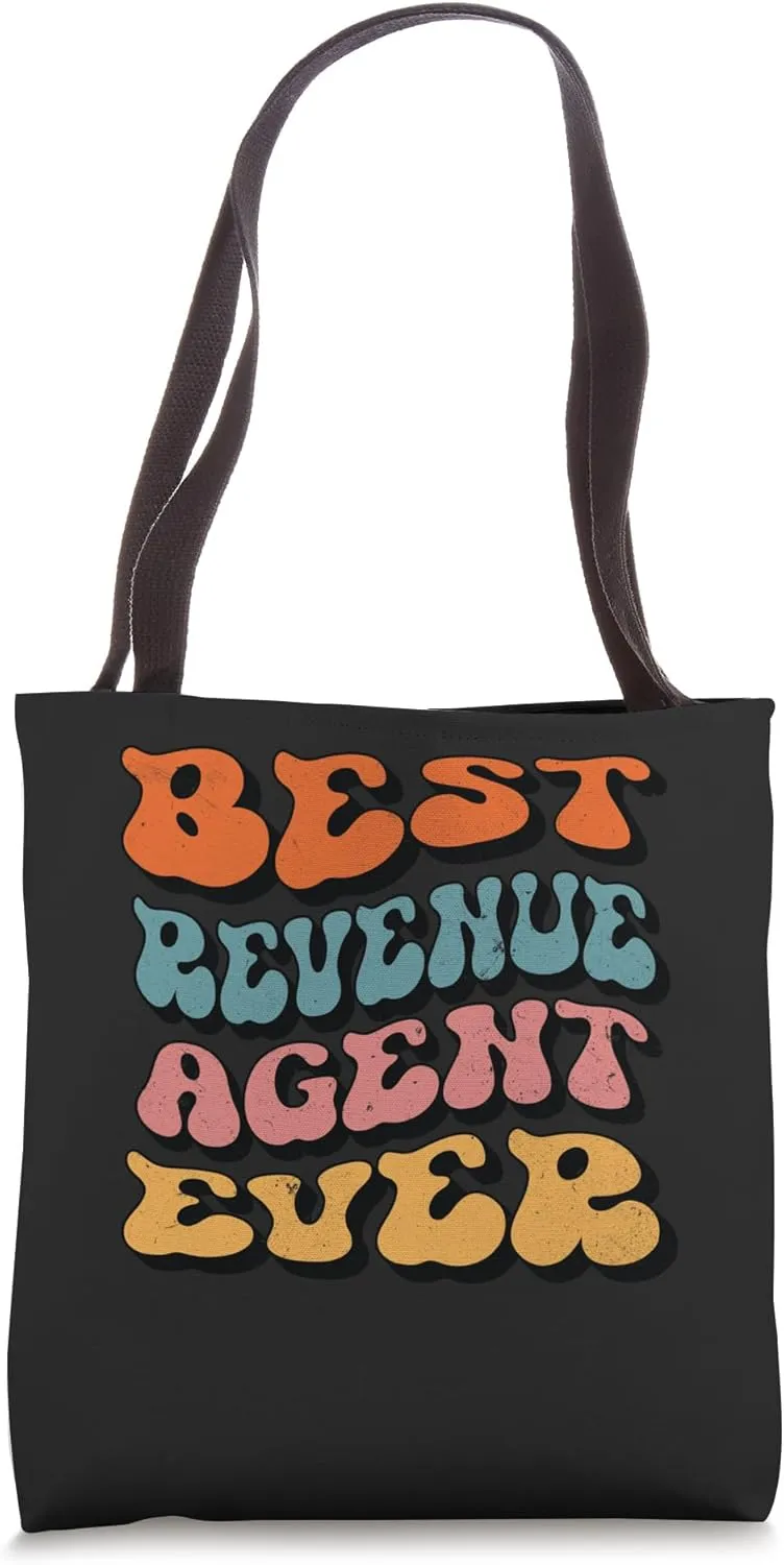 Best Revenue Agent Ever, Retro Groovy Revenue Agent Squad Tote Bag