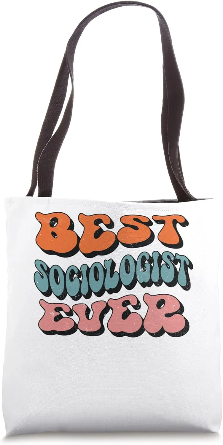Best Sociologist Ever, Retro Groovy Sociologist Squad Tote Bag