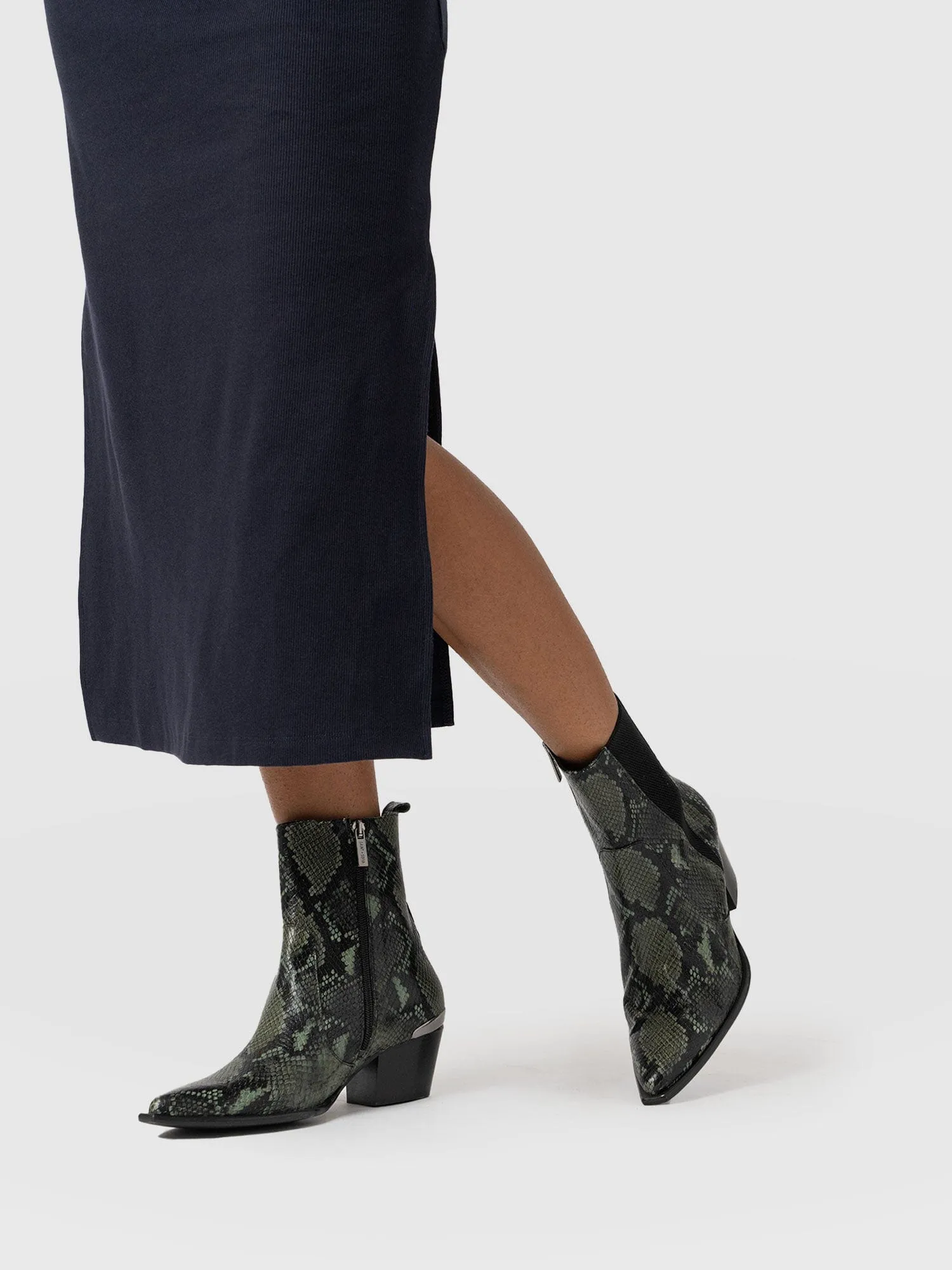 Billie Snake Boot - Green