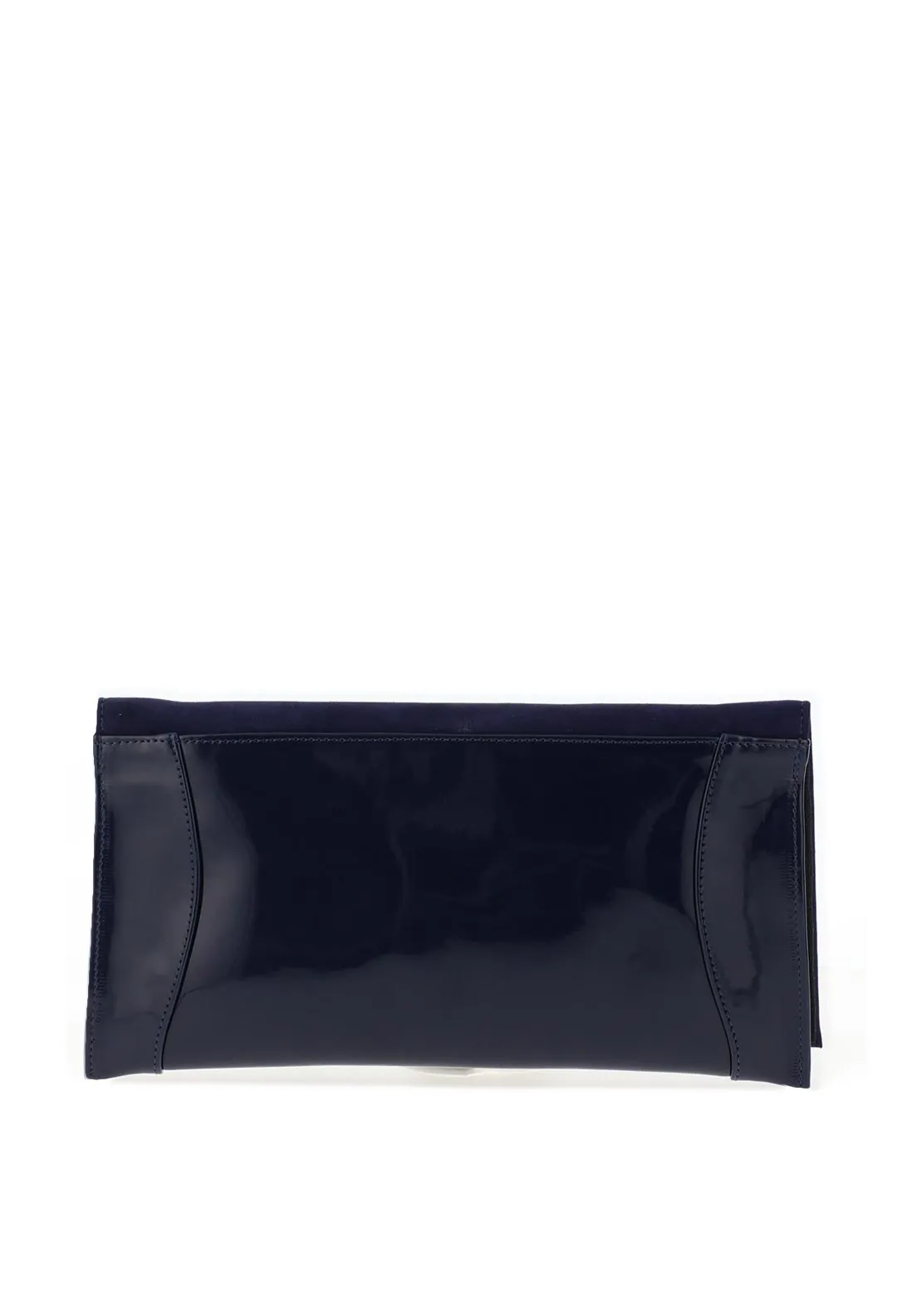Bioeco by Arka Leather Patent Clutch Bag, Navy