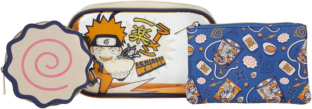 Bioworld Naruto Ichiraku Ramen Travel Cosmetic Bags - Set of 3