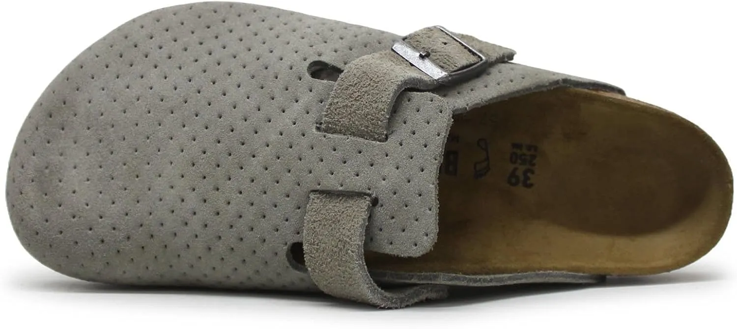 Birkenstock Unisex Boston BS Suede Embossed Sandals