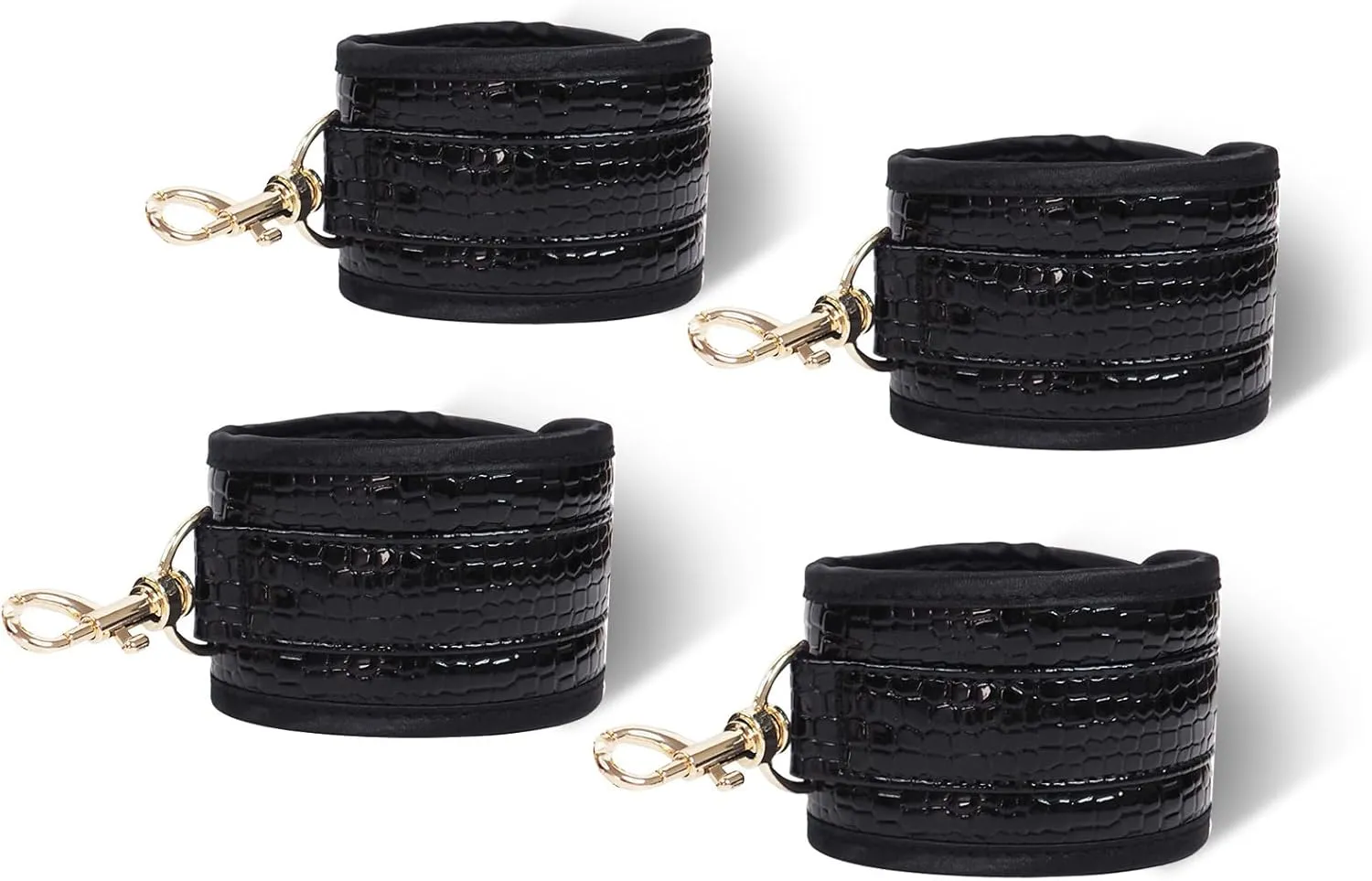 Black Ankle Straps Wrist Cuffs Crocodile Leather Fitness for Enhanced Grip and Support during Workouts