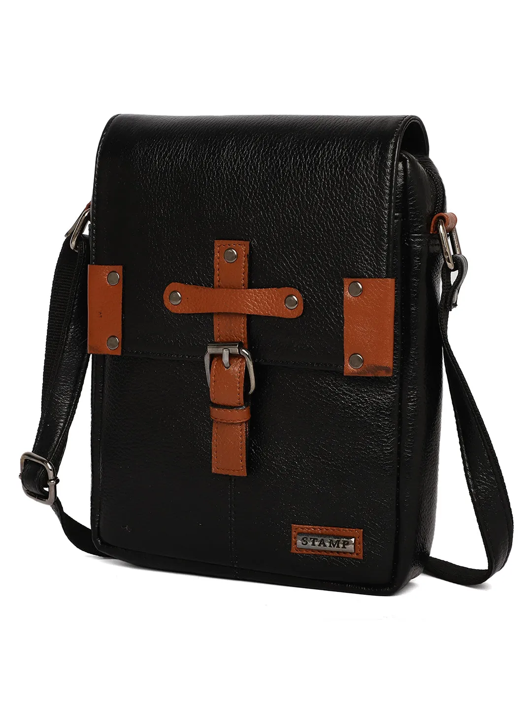 Black Leather Crossbody Bag CBB2200