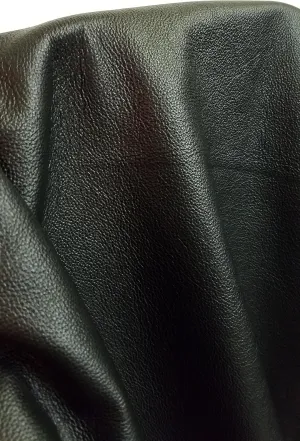 Black Upholstery Pebble Grain Cowhide Leather Various Size (20"x30" inch Cutting) for Handbag, Footwear, Upholstery Repairs