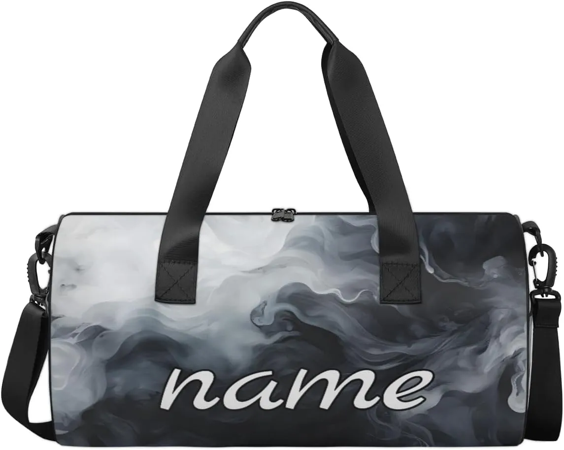 Black White Tie Dye Custom Duffel Bags Weekender Bags Custom Sport Duffel Bag Carry on Overnight Weekender Bag