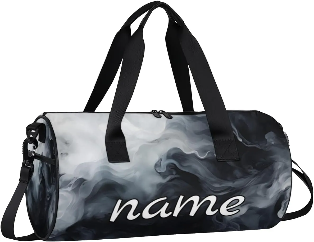 Black White Tie Dye Custom Duffel Bags Weekender Bags Custom Sport Duffel Bag Carry on Overnight Weekender Bag