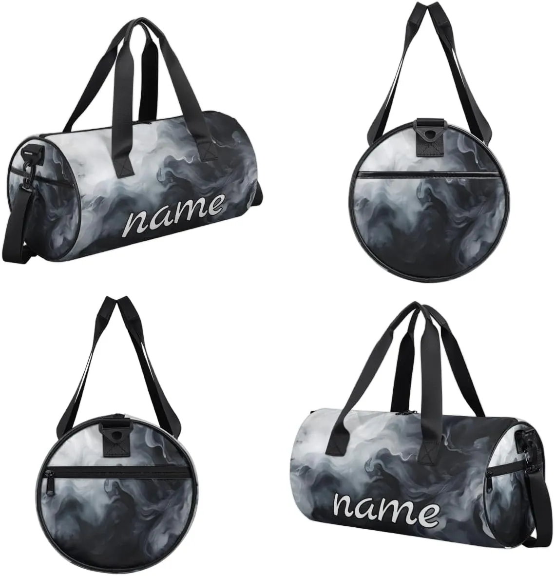 Black White Tie Dye Custom Duffel Bags Weekender Bags Custom Sport Duffel Bag Carry on Overnight Weekender Bag