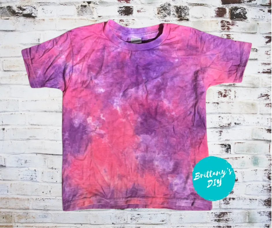 Blank Tie Dye Top in Pink & Purple