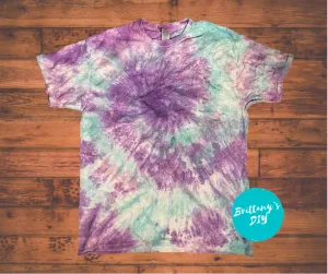 Blank Tie Dye Top in Purple & Blue