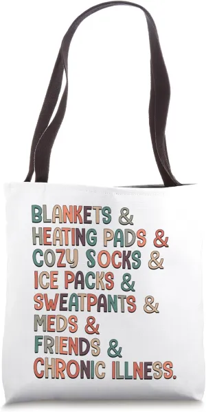 Blankets & Heating Pads Cozy Socks Chronic Illness Spoonie Tote Bag