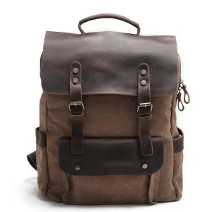Blended Smart Thick Canvas BackPack Bag- coffee