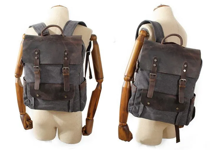 Blended Smart Thick Canvas BackPack Bag- coffee