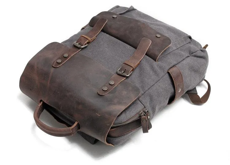 Blended Smart Thick Canvas BackPack Bag- coffee