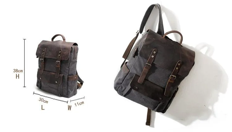 Blended Smart Thick Canvas BackPack Bag- Dark Grey