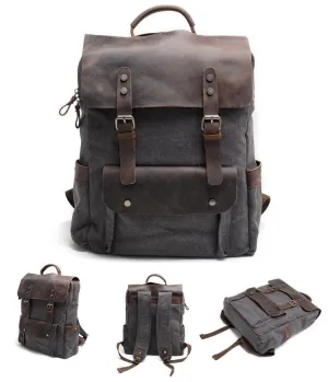 Blended Smart Thick Canvas BackPack Bag- Dark Grey