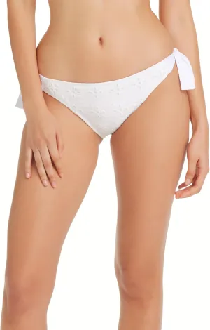 Bleu Rod Beattie Eyes Wide Open Hipster Tie Side Brief Bikini Bottom White, White, 8