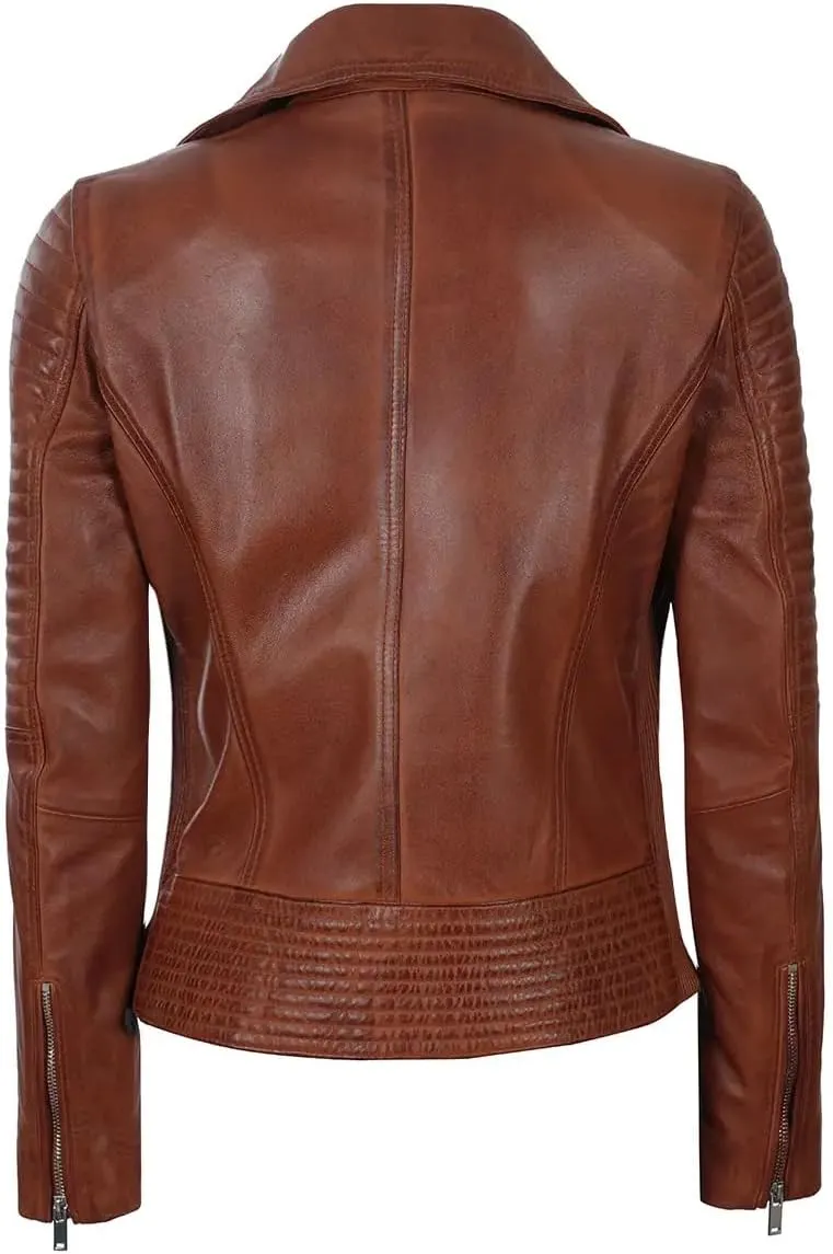 Blingsoul Asymmetrical Lambskin Leather Jacket Women - Stylish Womens Leather Jackets