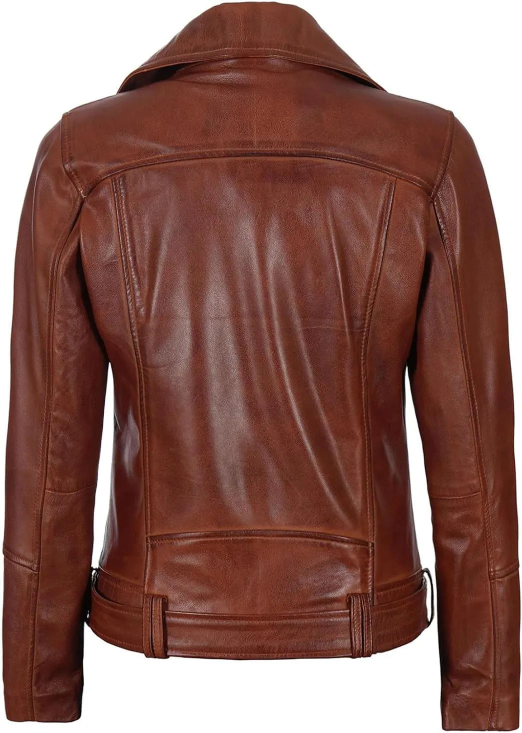 Blingsoul Leather Jacket Women - Real Lambskin Leather Asymmetrical Style Leather Jackets For Womens