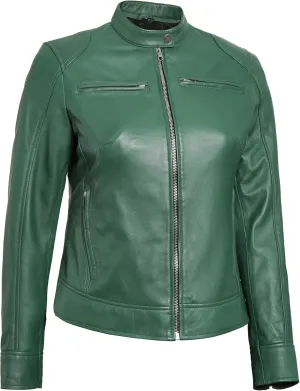 Blingsoul Real Leather Jacket Women - Cafe Racer Style Womens Leather Jackets