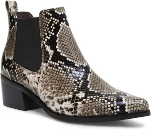 Blondo Womens Emelia Waterproof Chelsea Leather Bootie 7.5 M Brown Snake