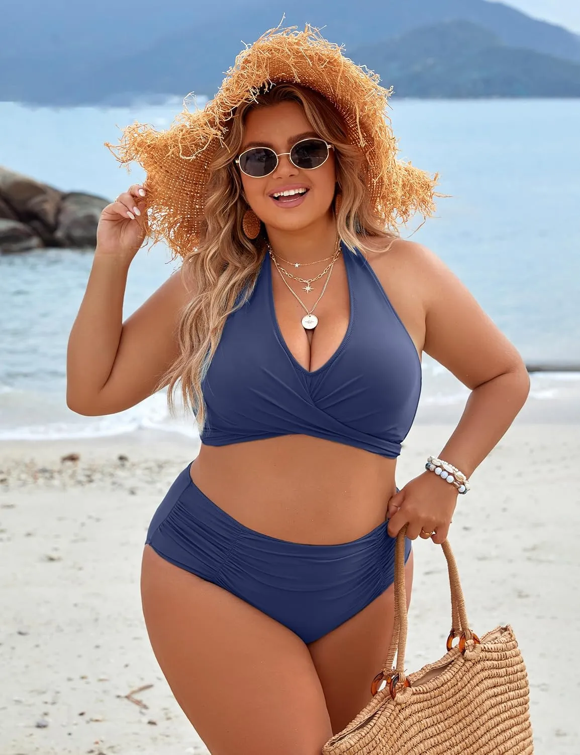 Blooming Jelly Womens Tummy Control Bathing Suits Modest High Waisted Bikini Sets Cute Halter 2 Piece Swim Suit 2025